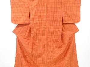 小格子織出し米沢紬着物